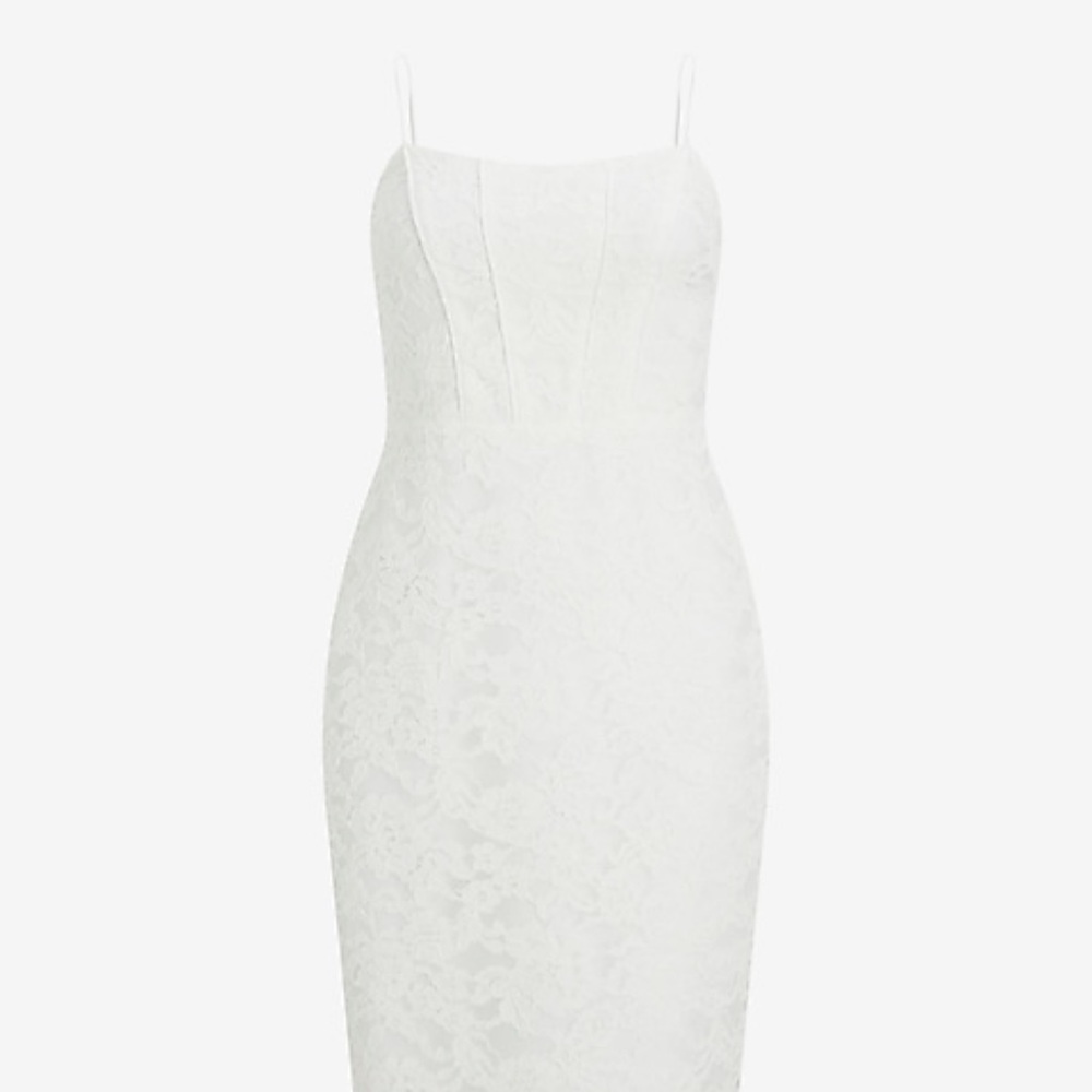 Express White Lace Wedding Dress - Picture 3 of 3